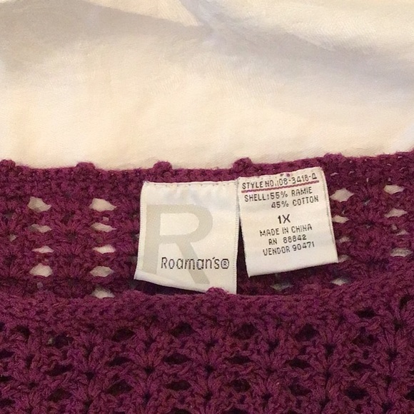 Roamans Plum Colored Sweater Size 1X - Picture 3 of 4
